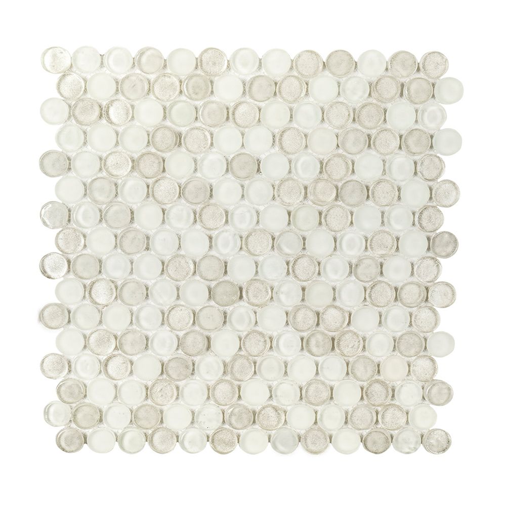 3/4" Penny Round Mosaic 11.125" x 11.875" Diamond Straight Shot