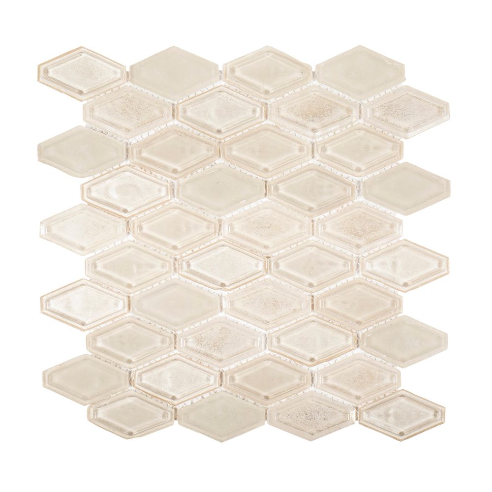 Beveled Elongated Hex 10.5" x 11.375" Champagne Straight Shot