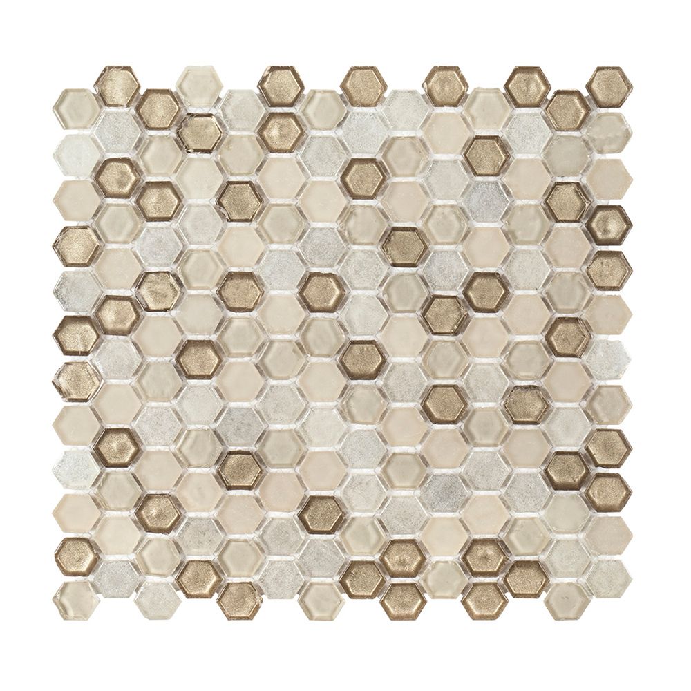 5/8" Hexagon Mosaic 11" x 11.25" Hazel Straight Shot