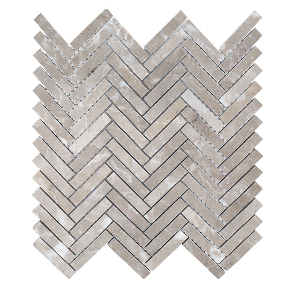 Herringbone Styx Mosaic 10.875" x 11.375" Suede Straight Shot