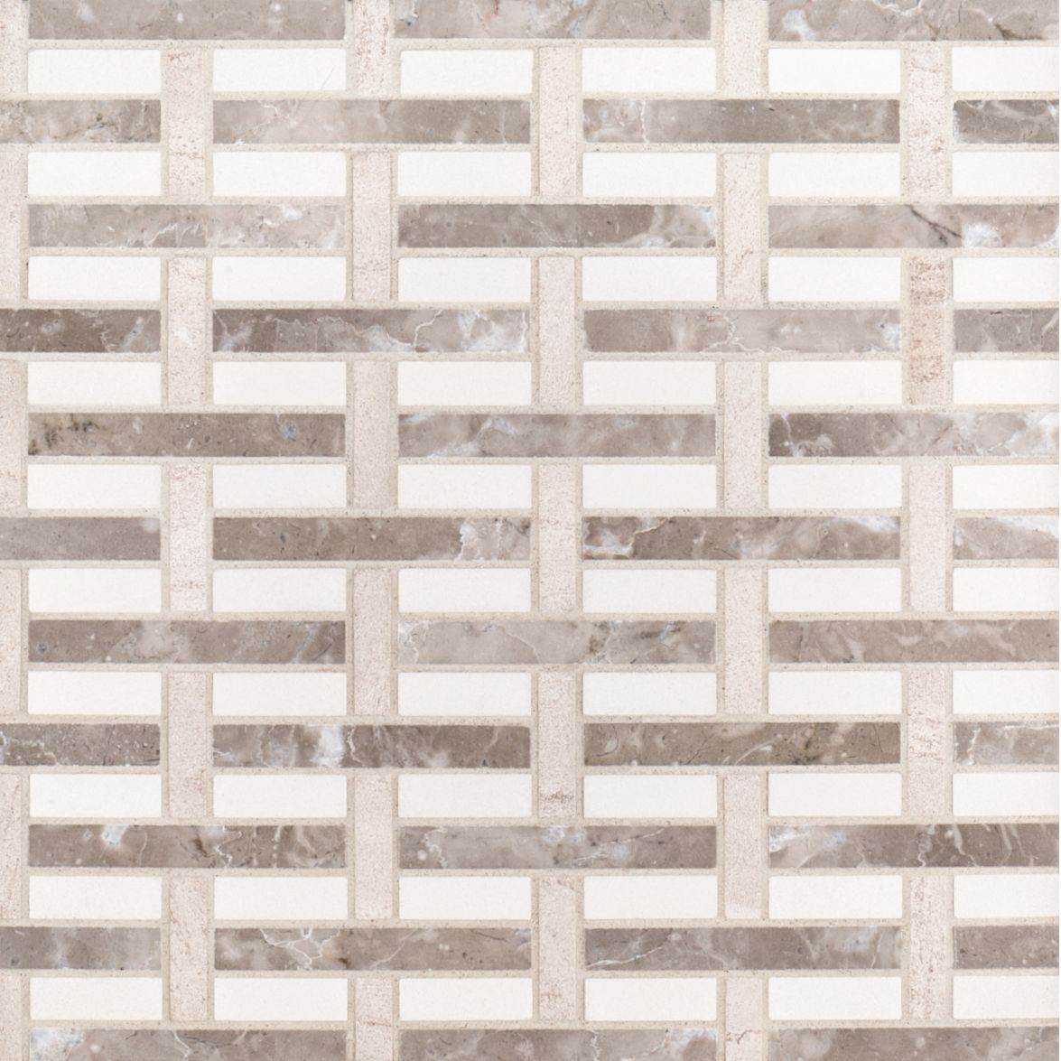 Woven Mosaic 10.9375" x 11.75" Limestone & Marble Blend Straight Shot