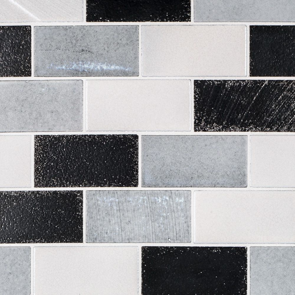 2" x 4" Brick Mosaic 12" x 12.375" Galvanized Straight Shot