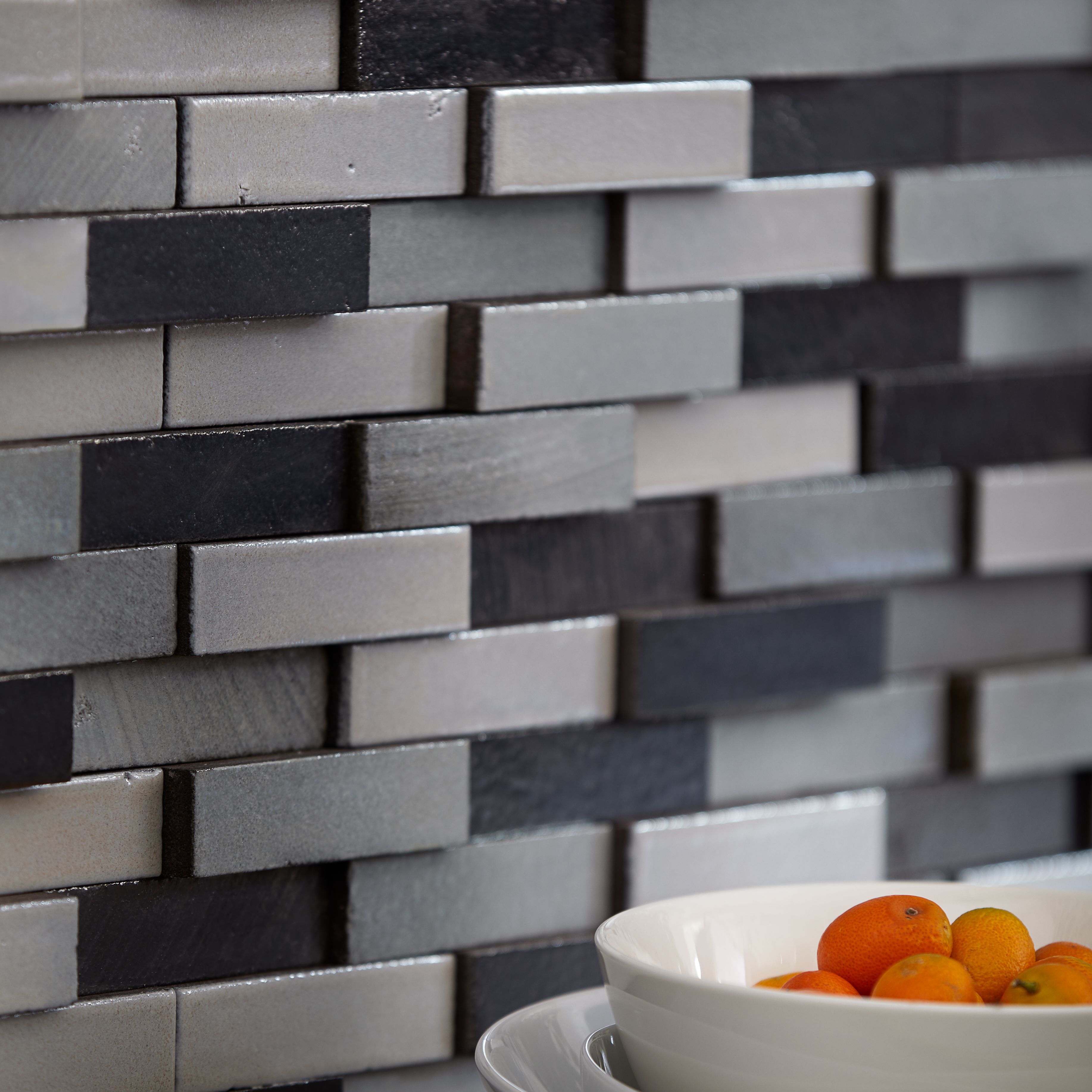 Elevation Brick Mosaic 9.875" x 11.875" Galvanized Straight Shot