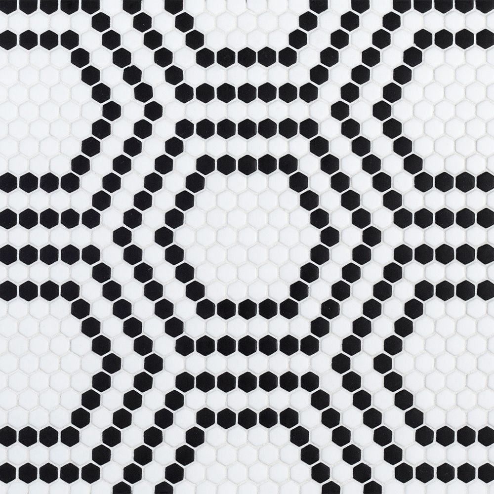 Union Mosaic 13.125" x 15.375" Black Straight Shot