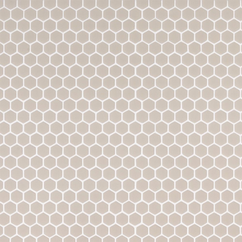 5/8" Hexagon Mosaic 12" x 12" Beige Straight Shot