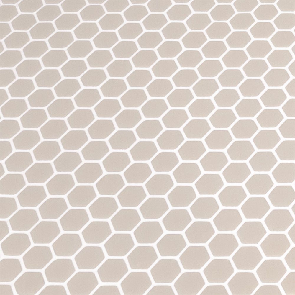 5/8" Hexagon Mosaic 12" x 12" Beige Straight Shot