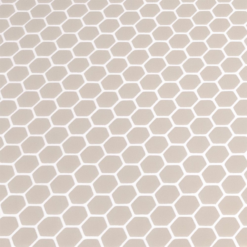 5/8" Hexagon Mosaic 12" x 12" Beige Straight Shot