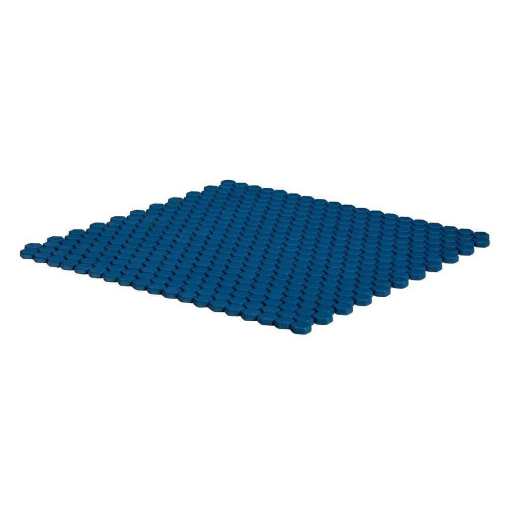 5/8" Hexagon Mosaic 12" x 12" Navy Straight Shot