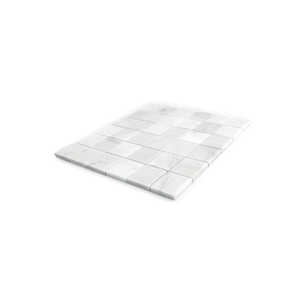 2" Square Mosaic 12" x 12" Classic Statuario Straight Shot