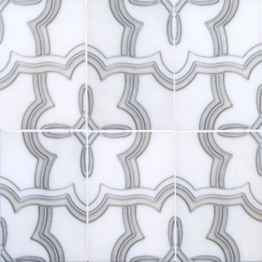 Petal Imprint Field Tile 4" x 6" 4" x 6" Classic Statuario Straight Shot