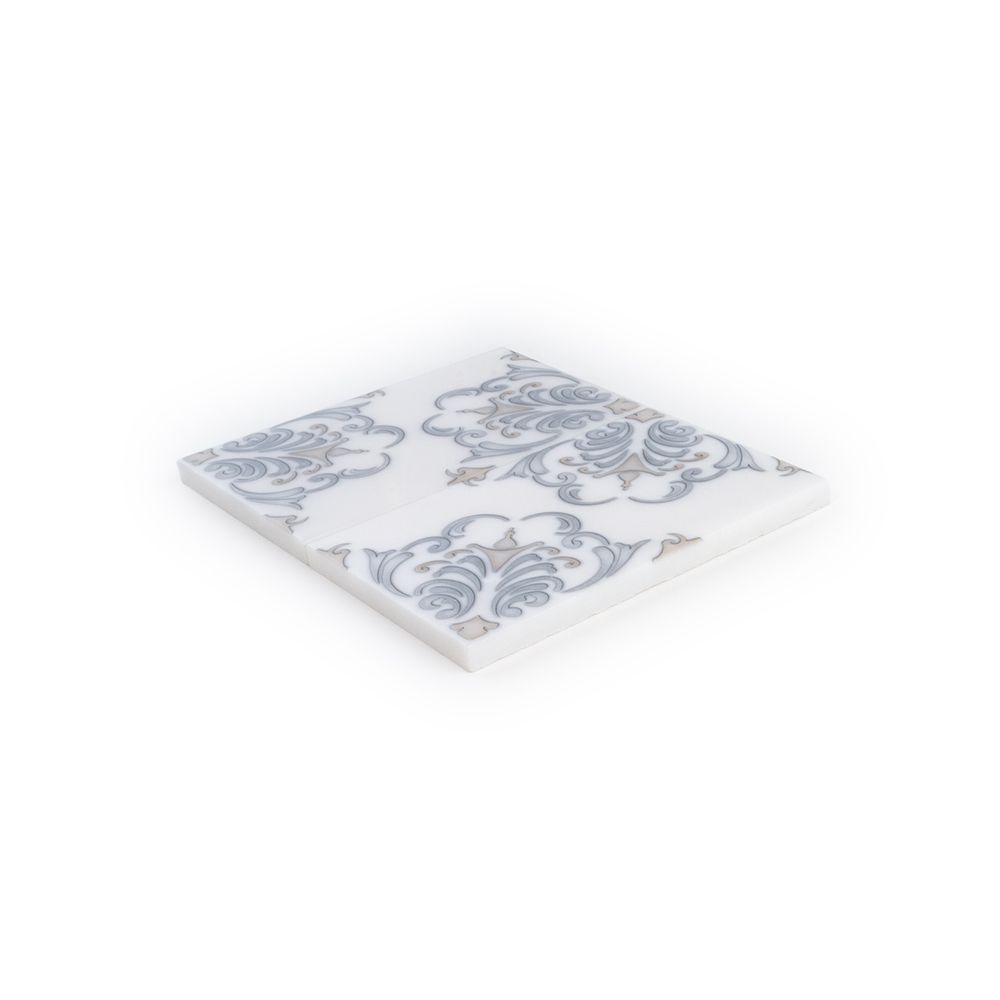 Botanic Imprint Field Tile 4" x 6" 4" x 6" Classic Statuario Straight Shot