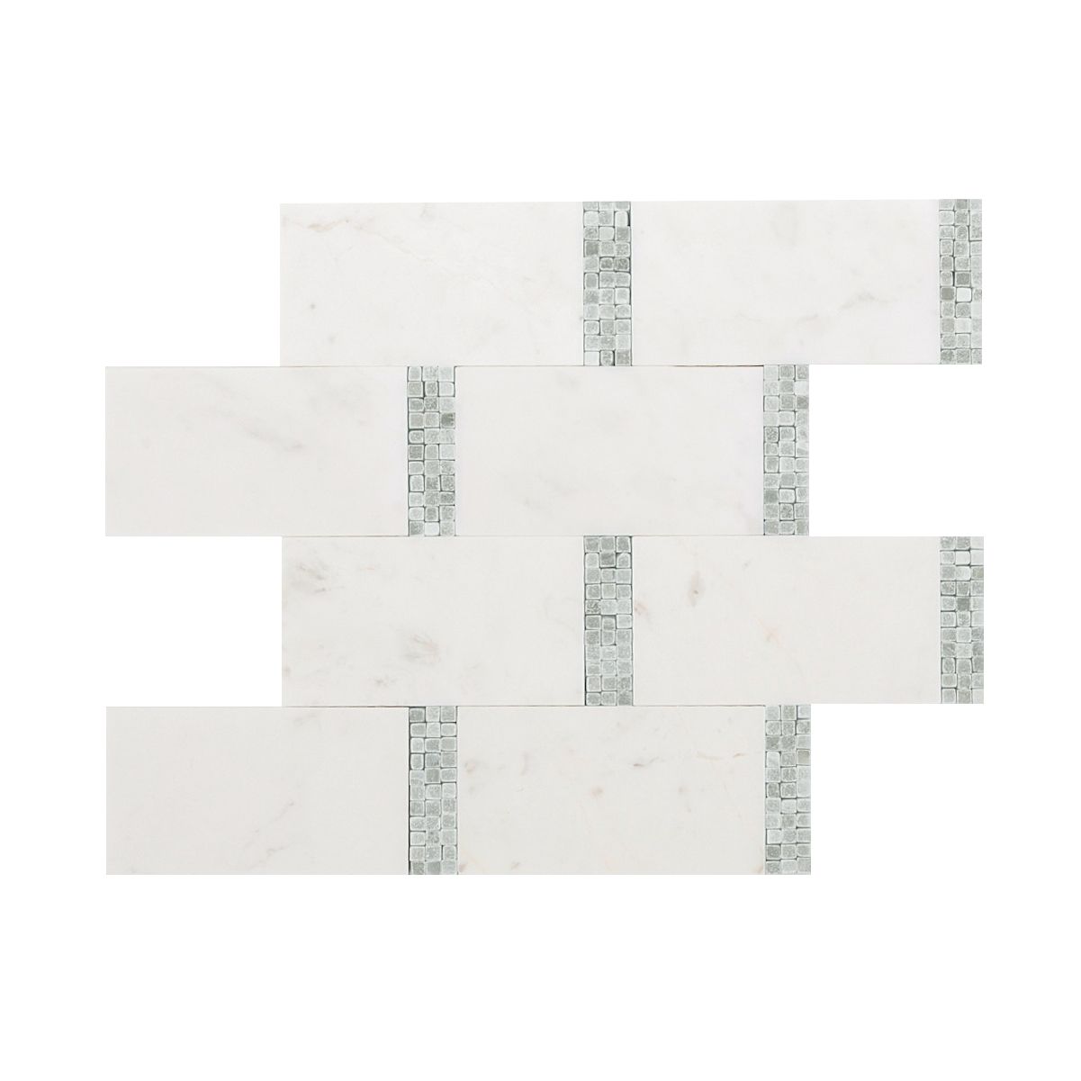 Subway Mosaic 8.625" x 9" Chelsea Grey Straight Shot