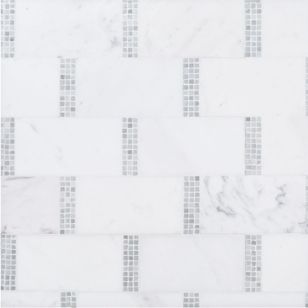 Subway Mosaic 8.625" x 9" Chelsea Grey Straight Shot