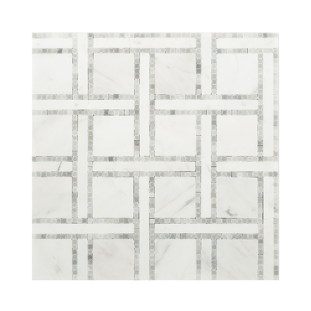 Terrace On The Park Mosaic 9.5" x 9.5" Chelsea Grey Straight Shot