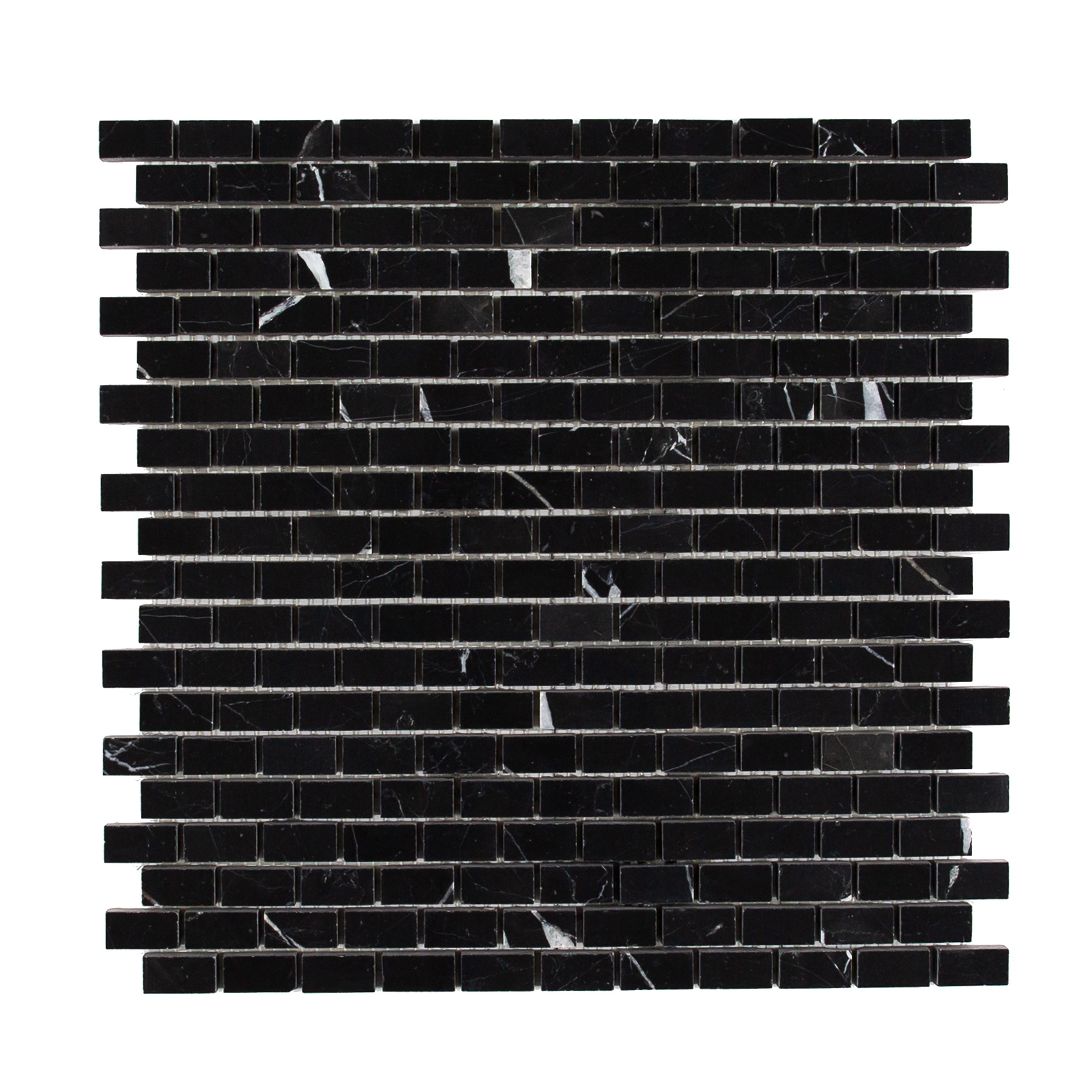 Madison Mosaic 12" x 12" Brooklyn Marquina Straight Shot