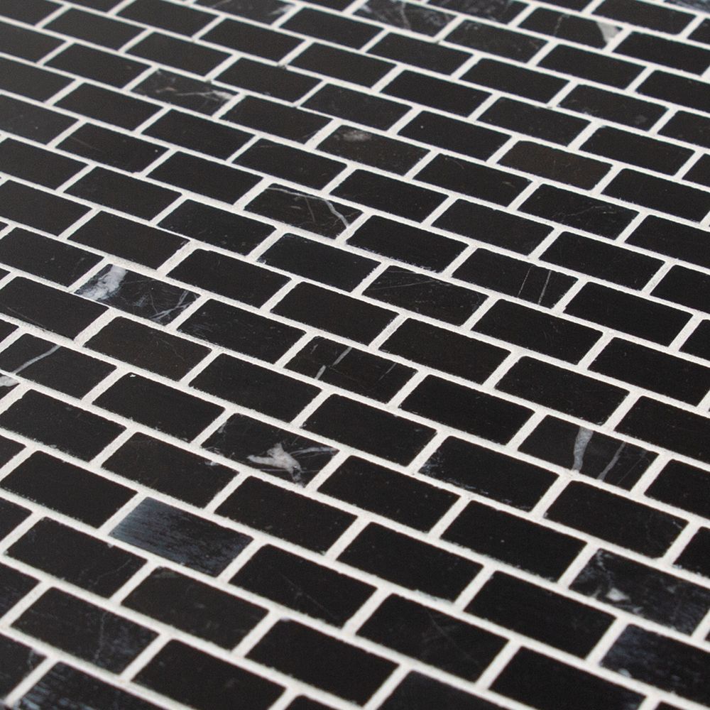 Madison Mosaic 12" x 12" Brooklyn Marquina Straight Shot