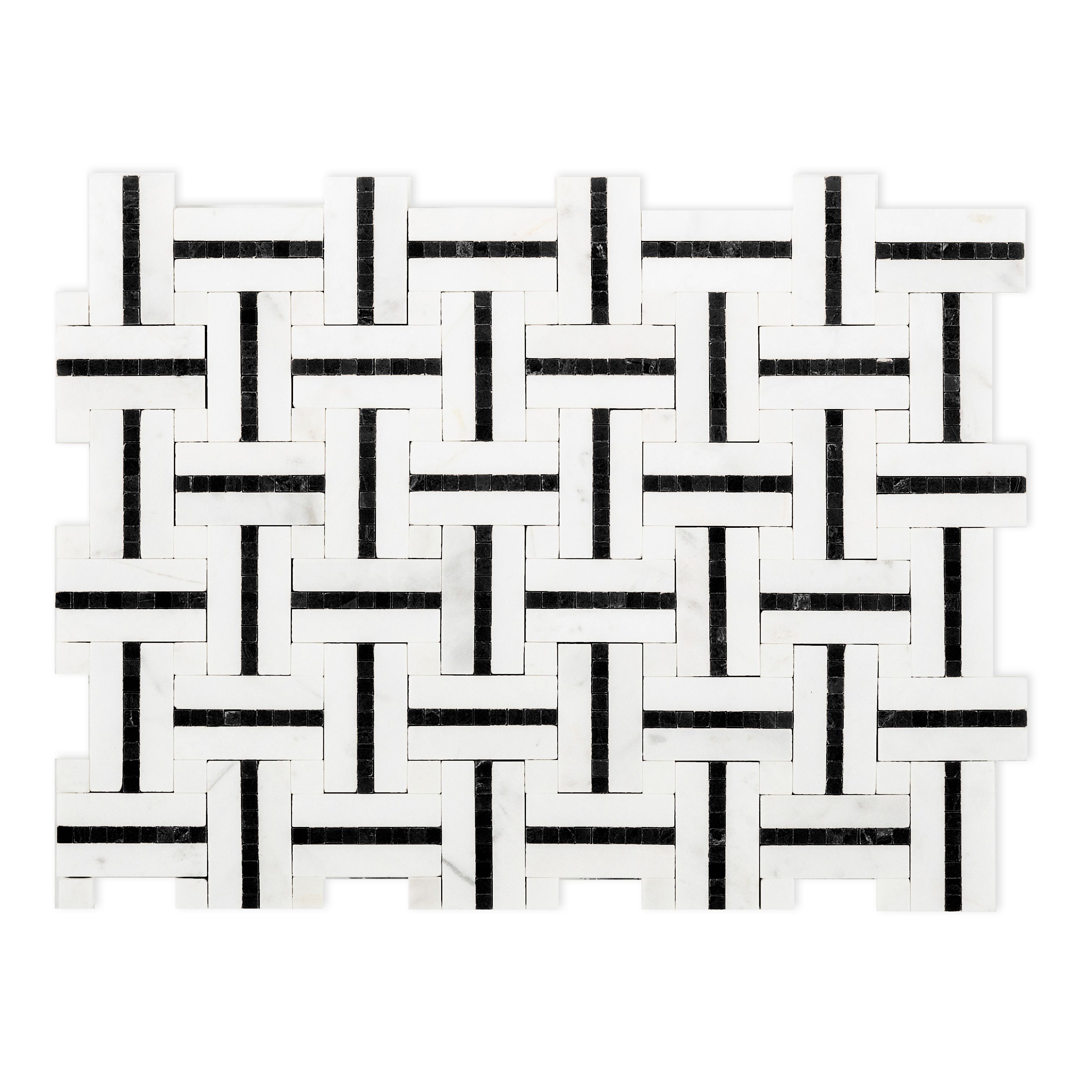 Grand Central Mosaic 8.25" x 11" Brooklyn Marquina Straight Shot