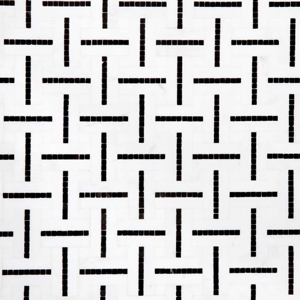 Grand Central Mosaic 8.25" x 11" Brooklyn Marquina Straight Shot