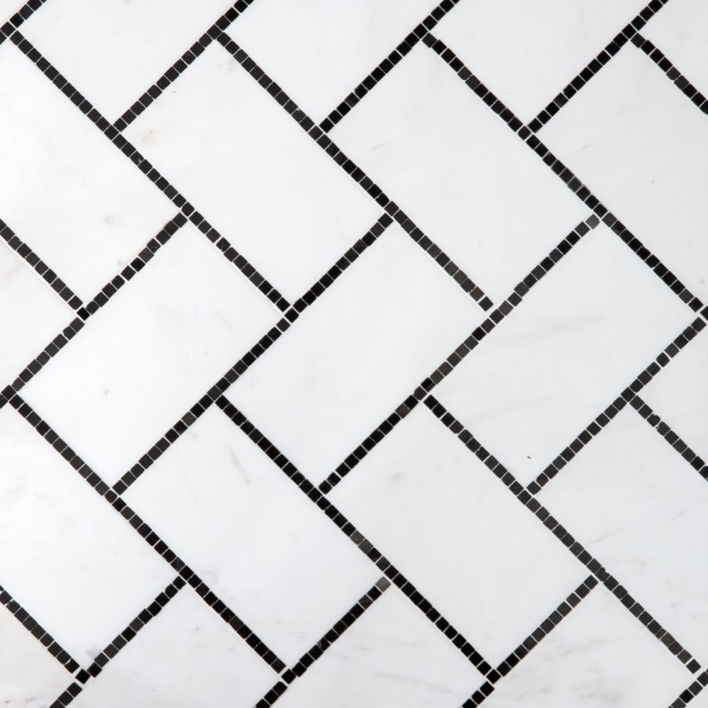 Gapstow Mosaic 5.875" x 10" Brooklyn Marquina Straight Shot