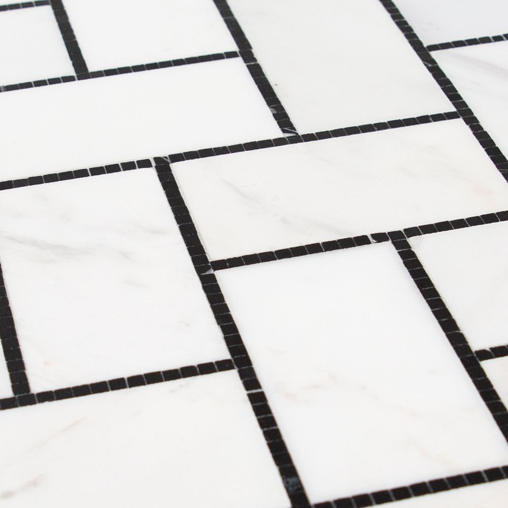 Gapstow Mosaic 5.875" x 10" Brooklyn Marquina Straight Shot