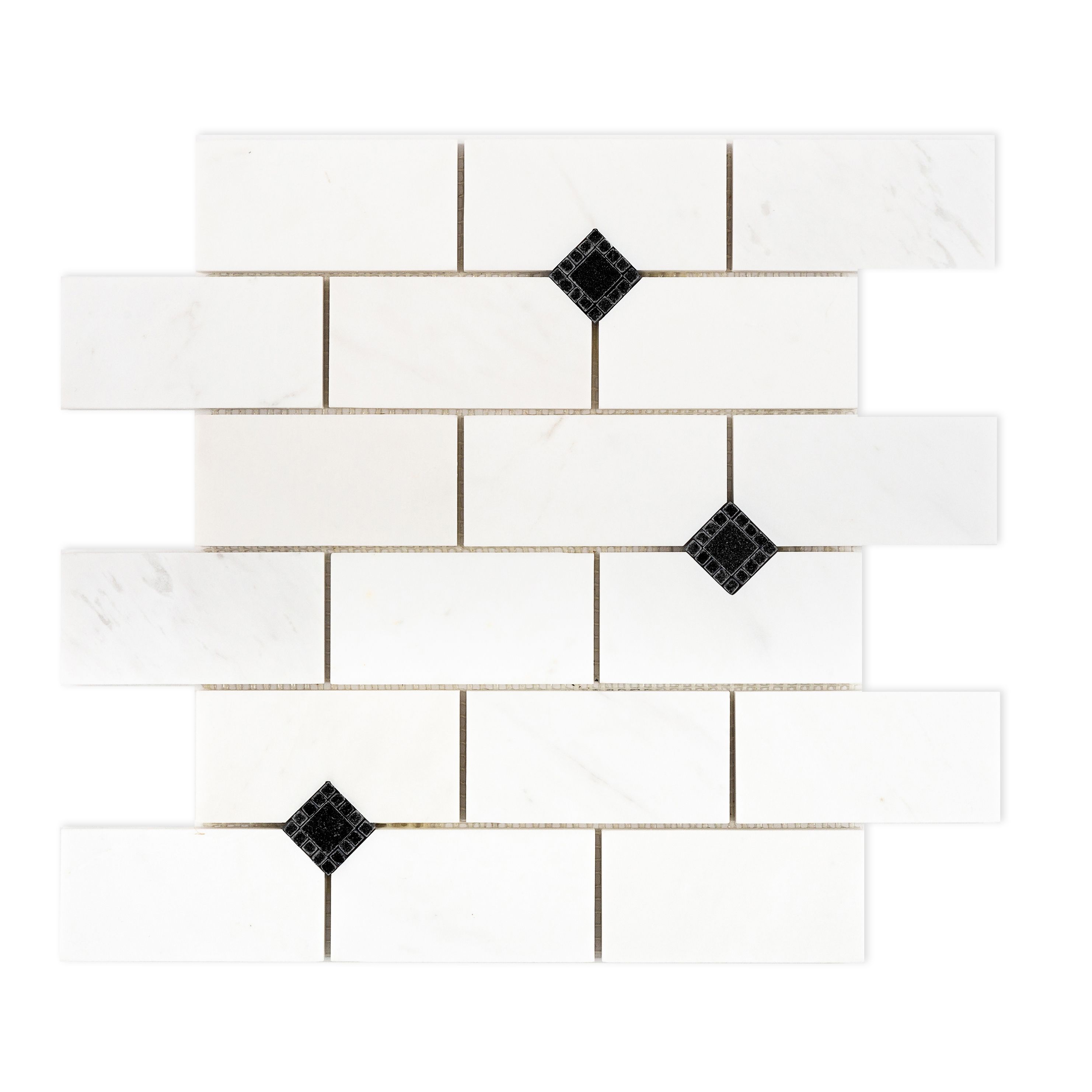 Lexington Mosaic 12" x 12.25" Brooklyn Marquina Straight Shot