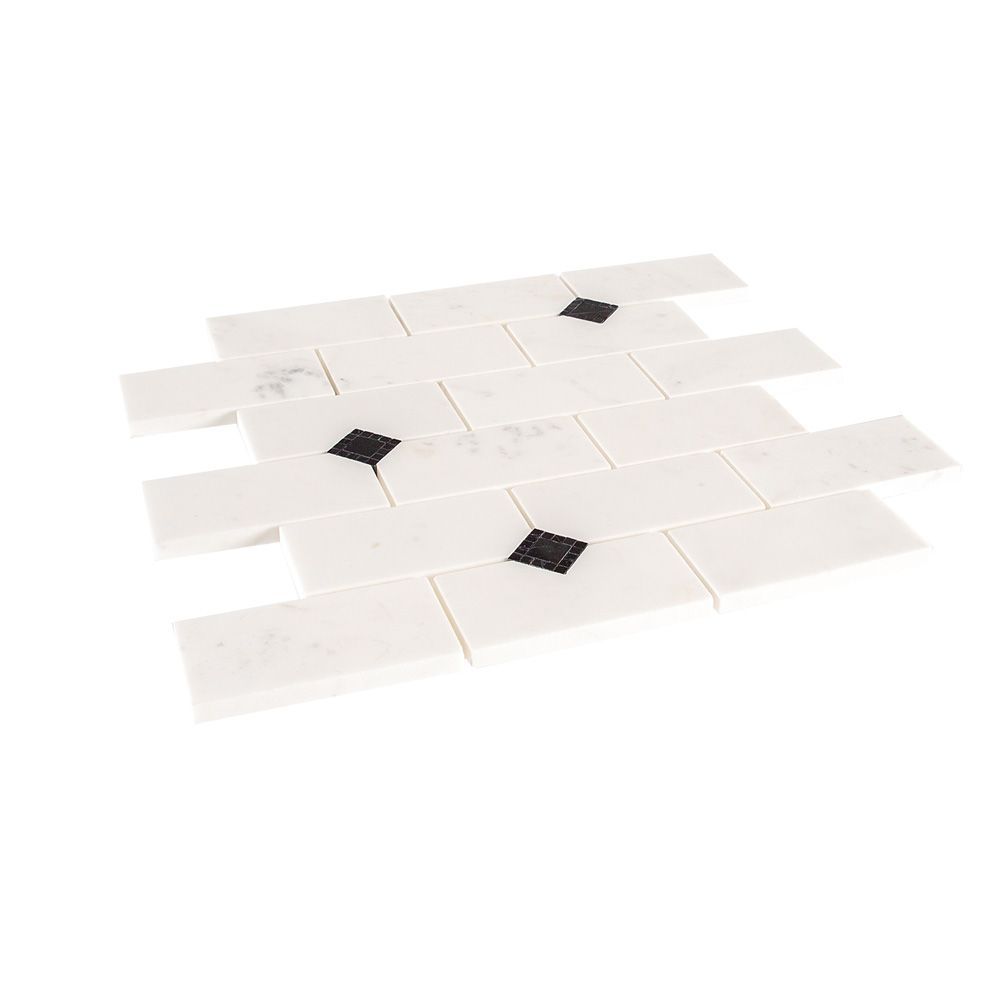 Lexington Mosaic 12" x 12.25" Brooklyn Marquina Straight Shot