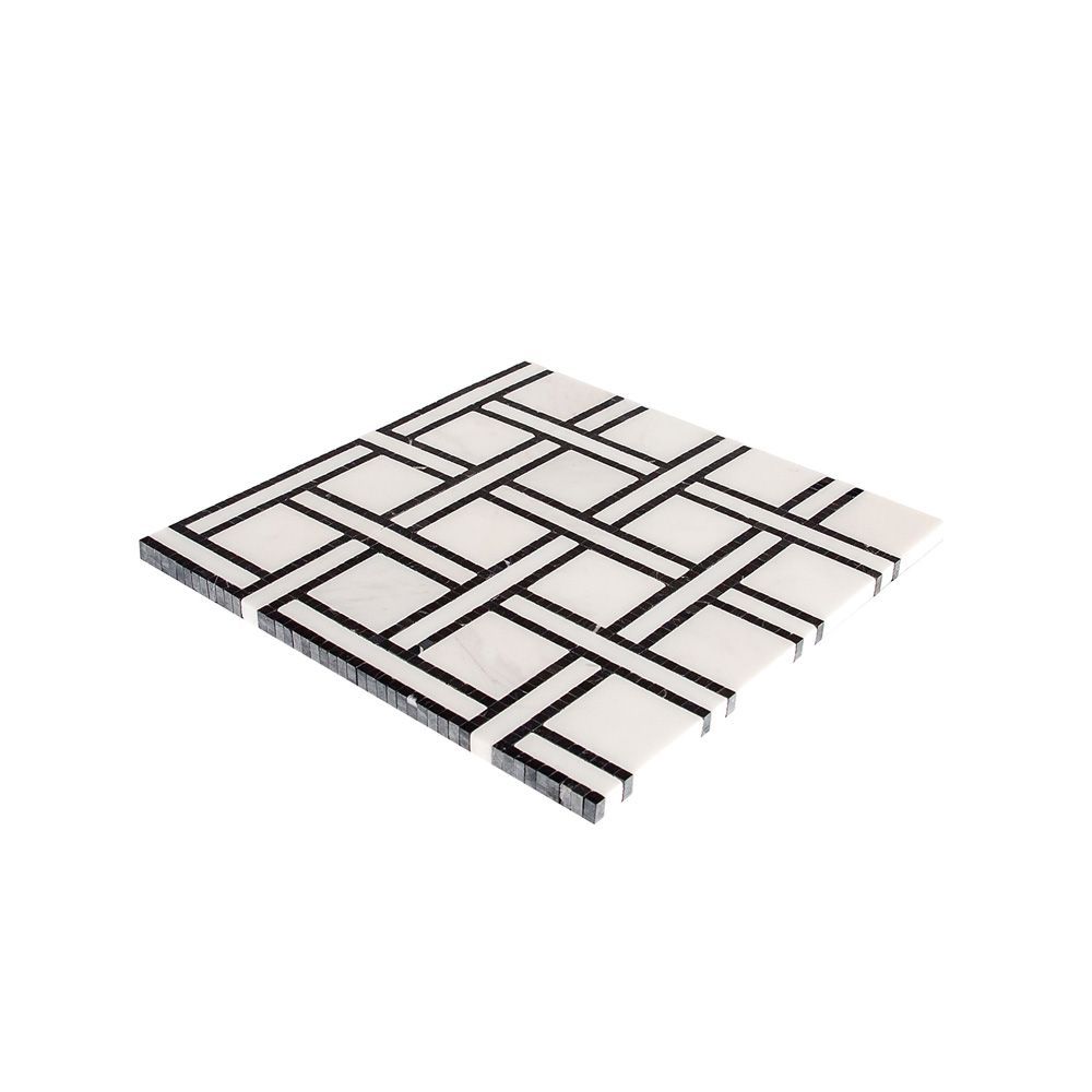 Terrace On The Park Mosaic 9.5" x 9.5" Brooklyn Marquina Straight Shot