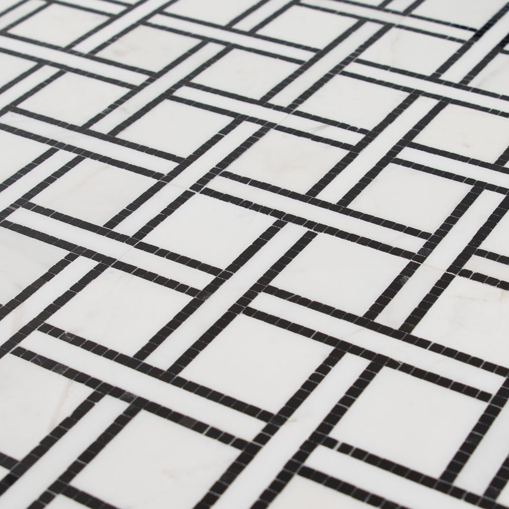 Terrace On The Park Mosaic 9.5" x 9.5" Brooklyn Marquina Straight Shot