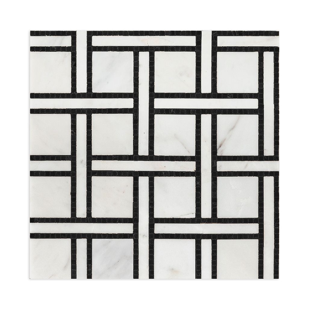 Terrace On The Park Mosaic 9.5" x 9.5" Brooklyn Marquina Straight Shot