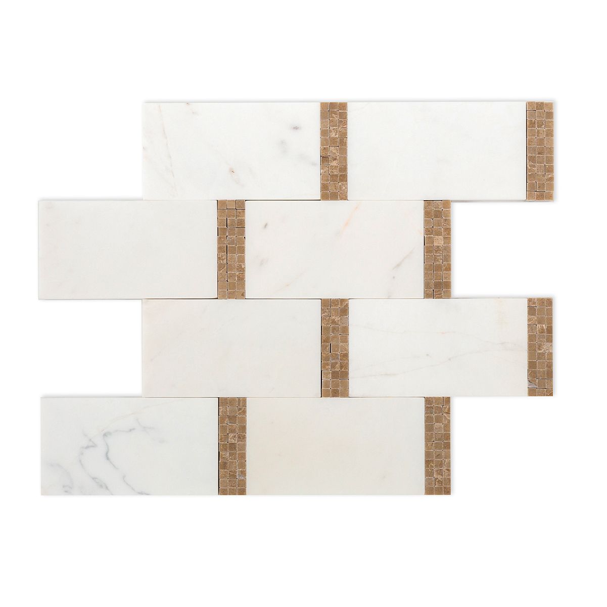 Subway Mosaic 8.625" x 9" Empire Beige Straight Shot