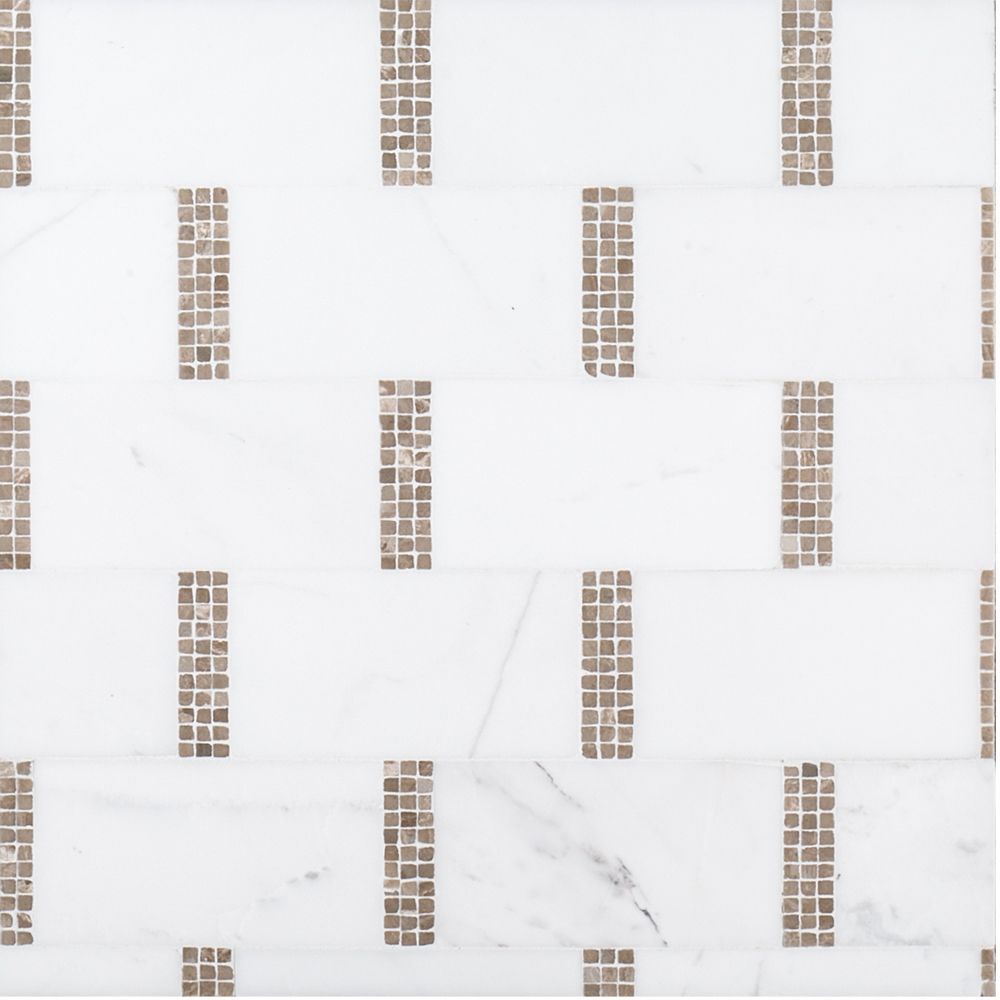 Subway Mosaic 8.625" x 9" Empire Beige Straight Shot