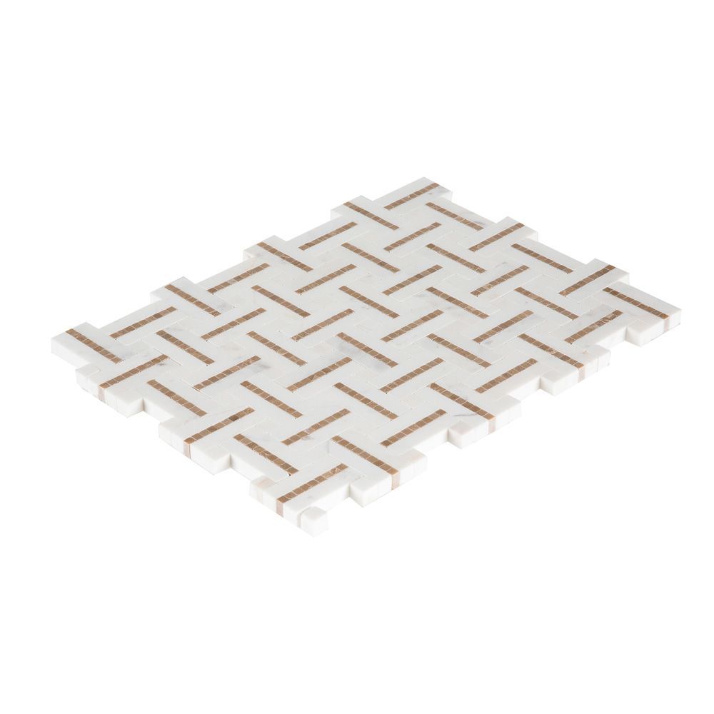 Grand Central Mosaic 8.25" x 11" Empire Beige Straight Shot