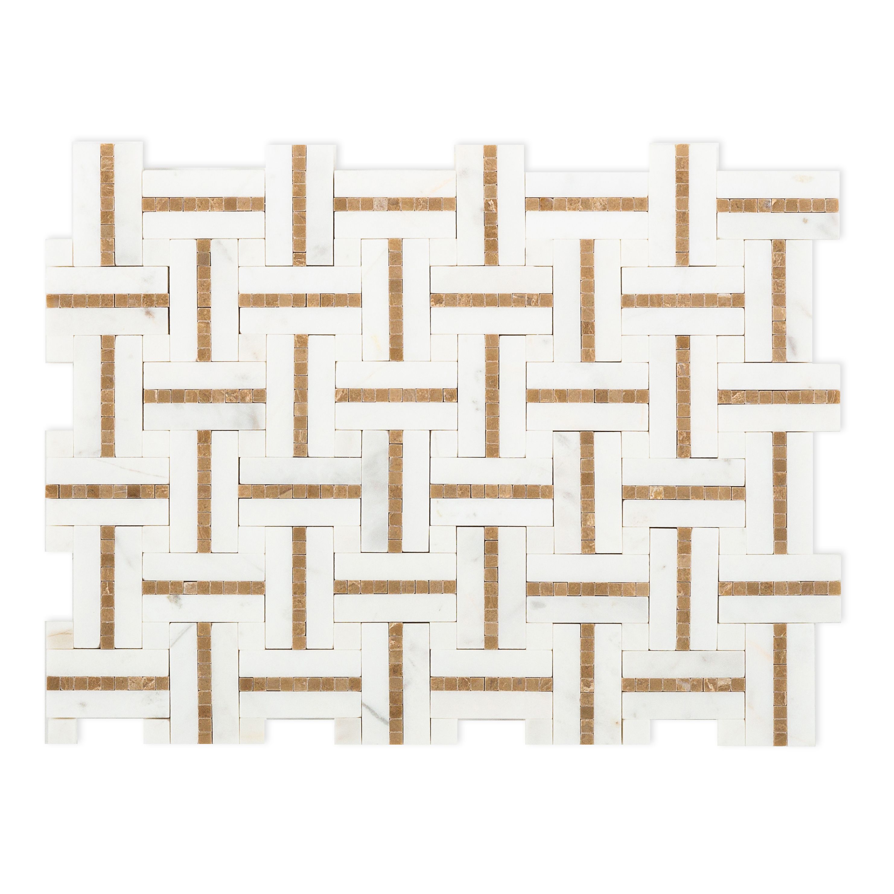 Grand Central Mosaic 8.25" x 11" Empire Beige Straight Shot
