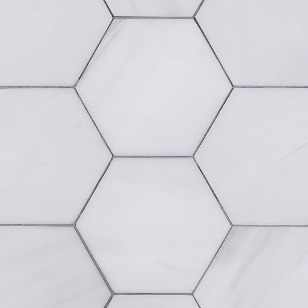 Hexagon Field Tile 5.125" x 6" 5.125" x 6" Dolomite Straight Shot