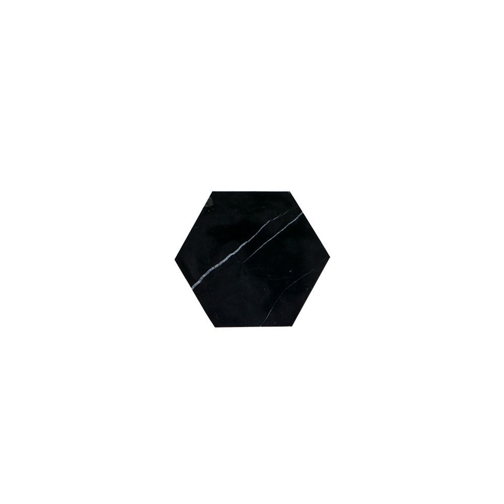 Hexagon Field Tile 5.125" x 6" 5.125" x 6" Nero Marquina Straight Shot