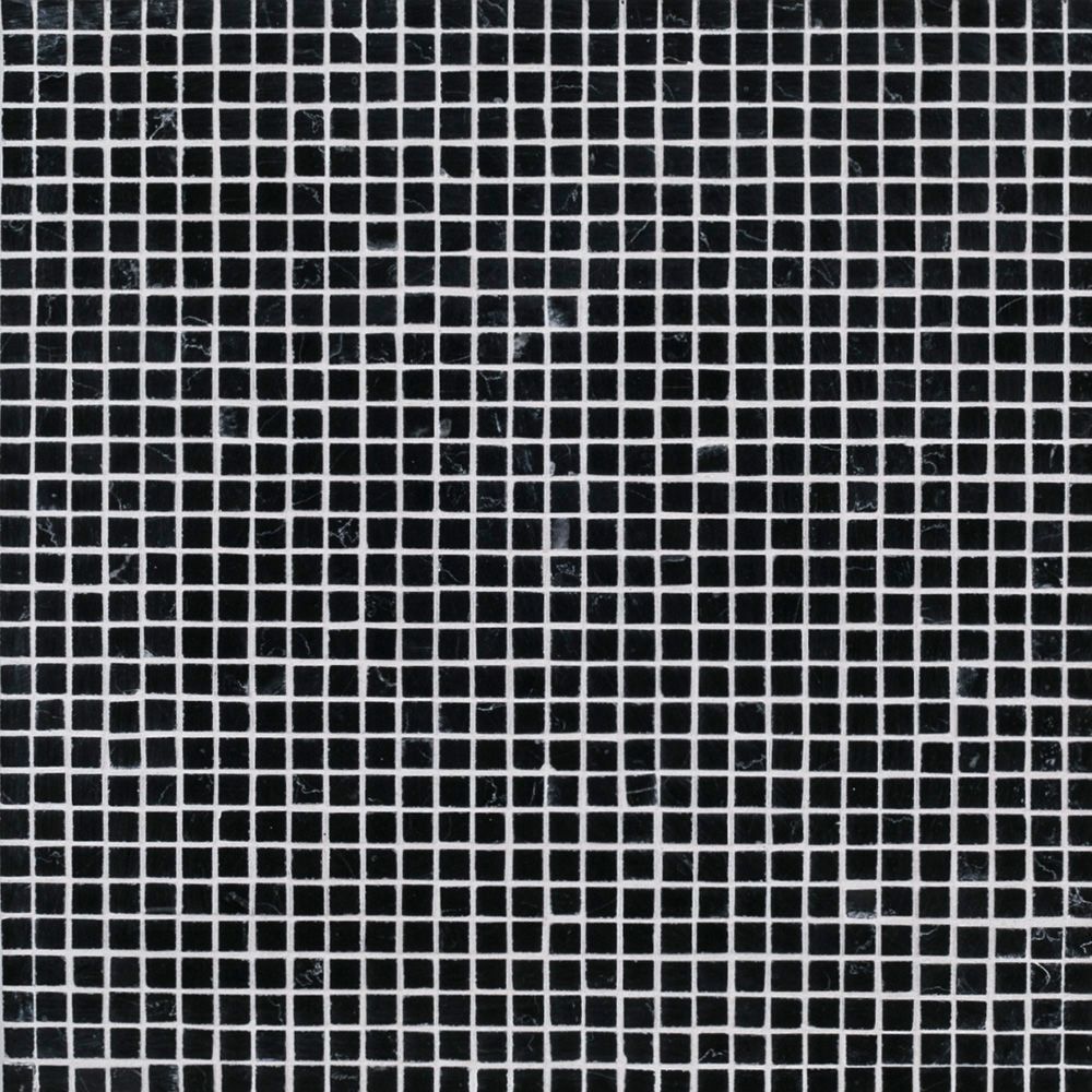 3/8" Composition Mosaic 12.625" x 12.625" Nero Marquina Straight Shot