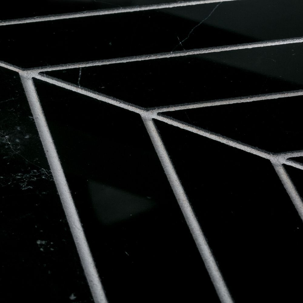 Chevron Mosaic 10.5" x 14.25" Nero Marquina Straight Shot