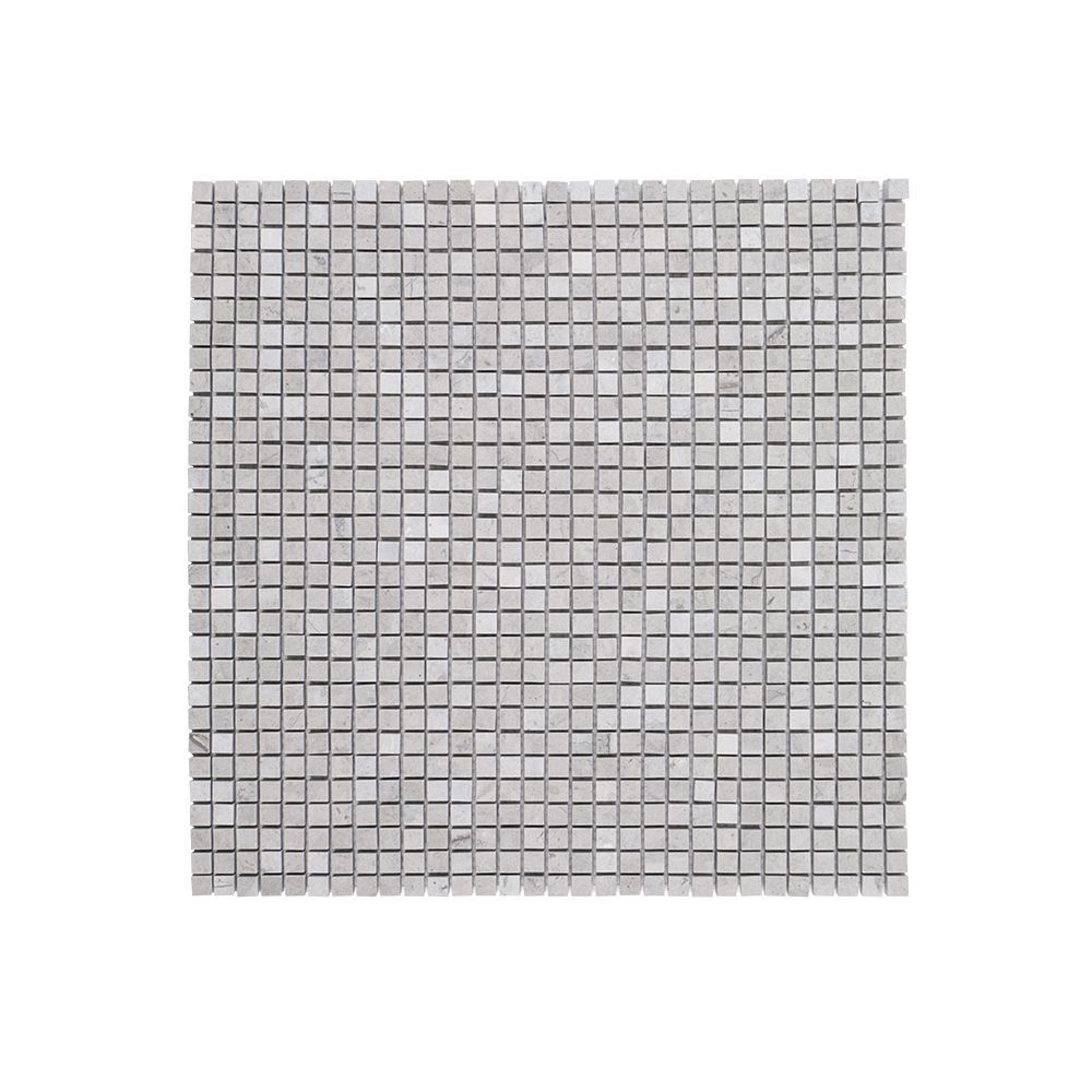 3/8" Composition Mosaic 12.625" x 12.625" Tunisian Grey Straight Shot