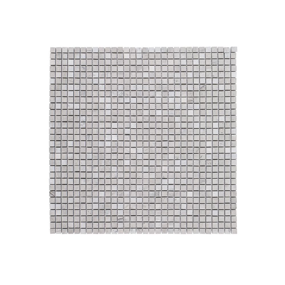 3/8" Composition Mosaic 12.625" x 12.625" Tunisian Grey Straight Shot