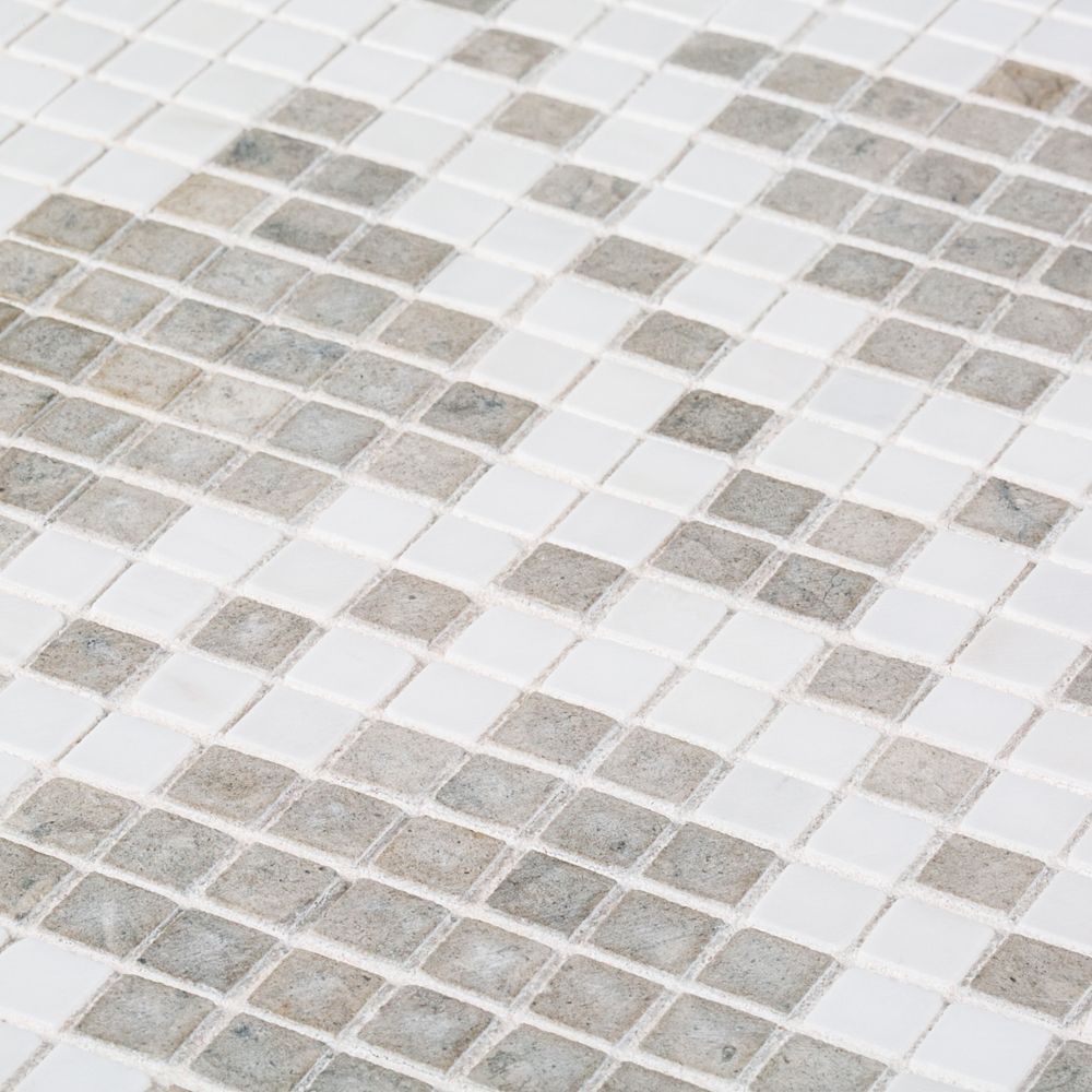 Montpelier Mosaic 12.625" x 12.625" Tunisian Grey Straight Shot