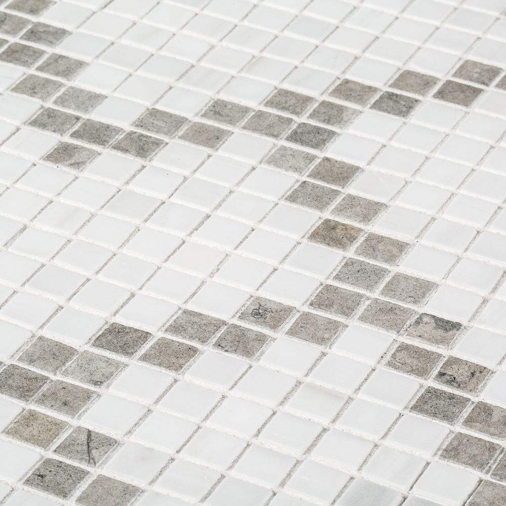 Juneau Mosaic 10" x 12.625" Tunisian Grey Straight Shot