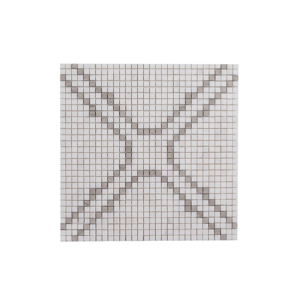 Richmond Mosaic 12.625" x 12.625" Tunisian Grey Straight Shot