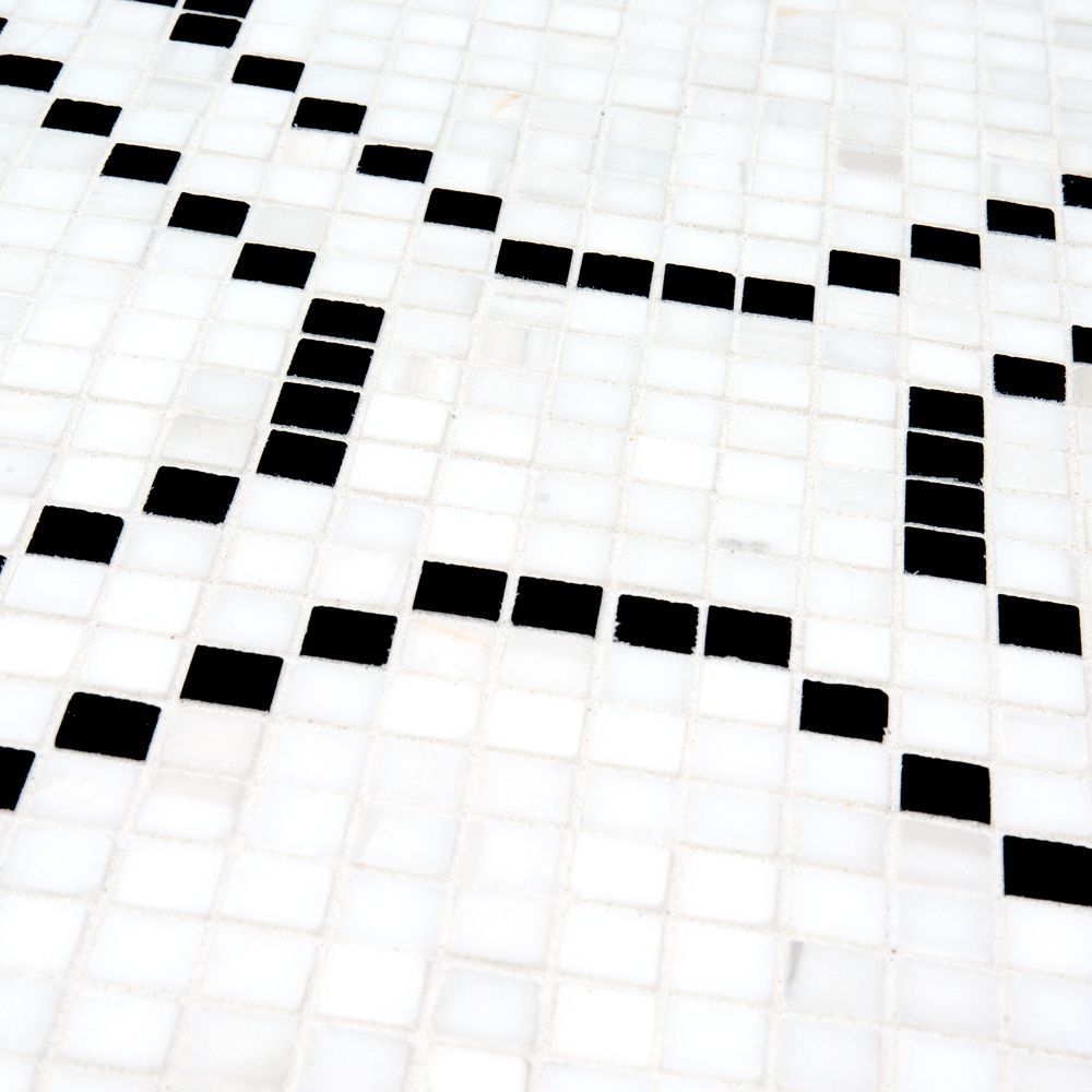 Richmond Mosaic 12.625" x 12.625" Nero Marquina Straight Shot