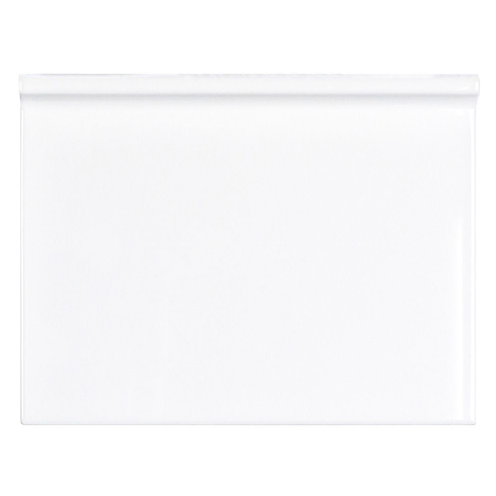 Cove Base 6" x 7.75" 6" x 7.75" Gloss Starry White Straight Shot