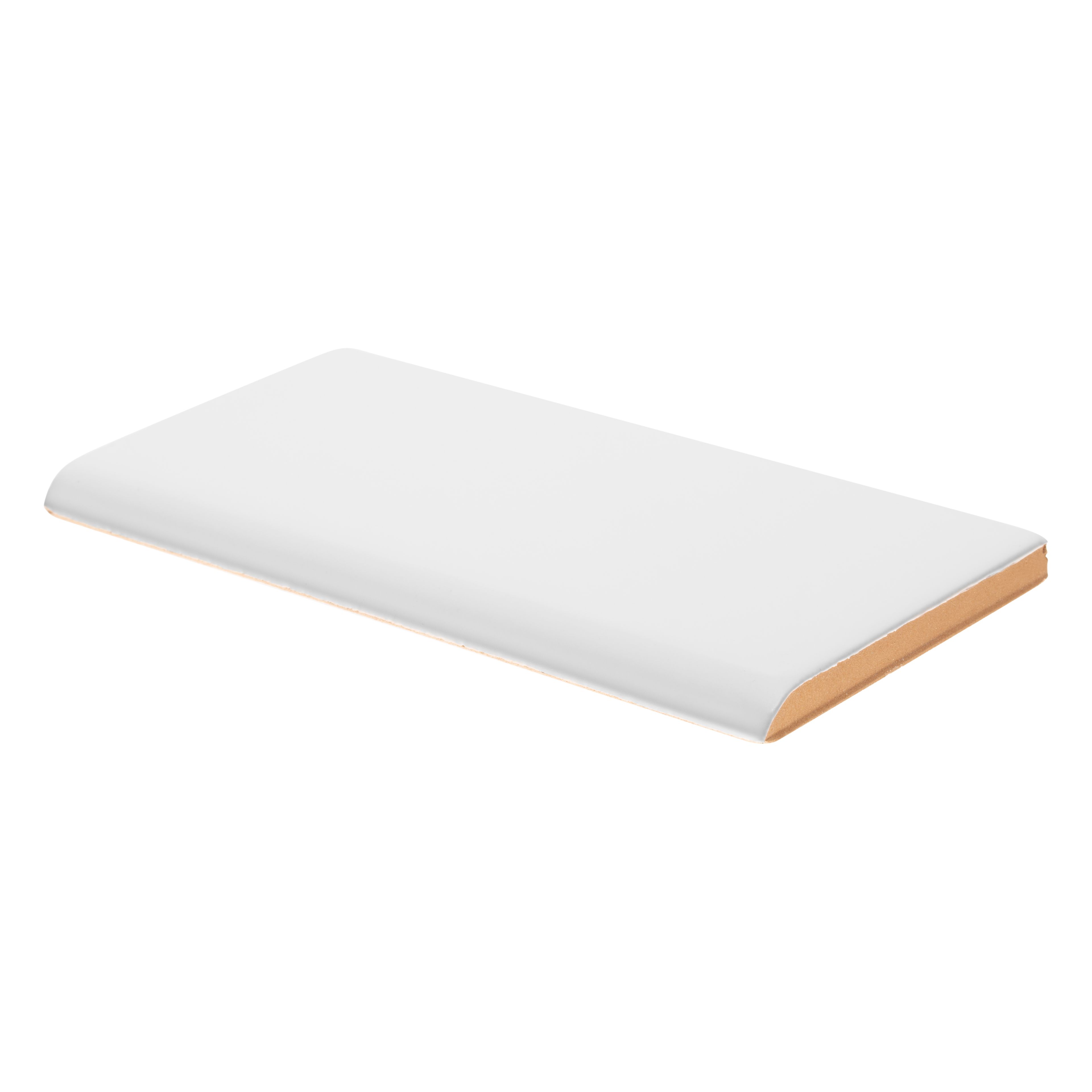 Single Bullnose 3" x 6" 3" x 6" Matte Starry White Straight Shot