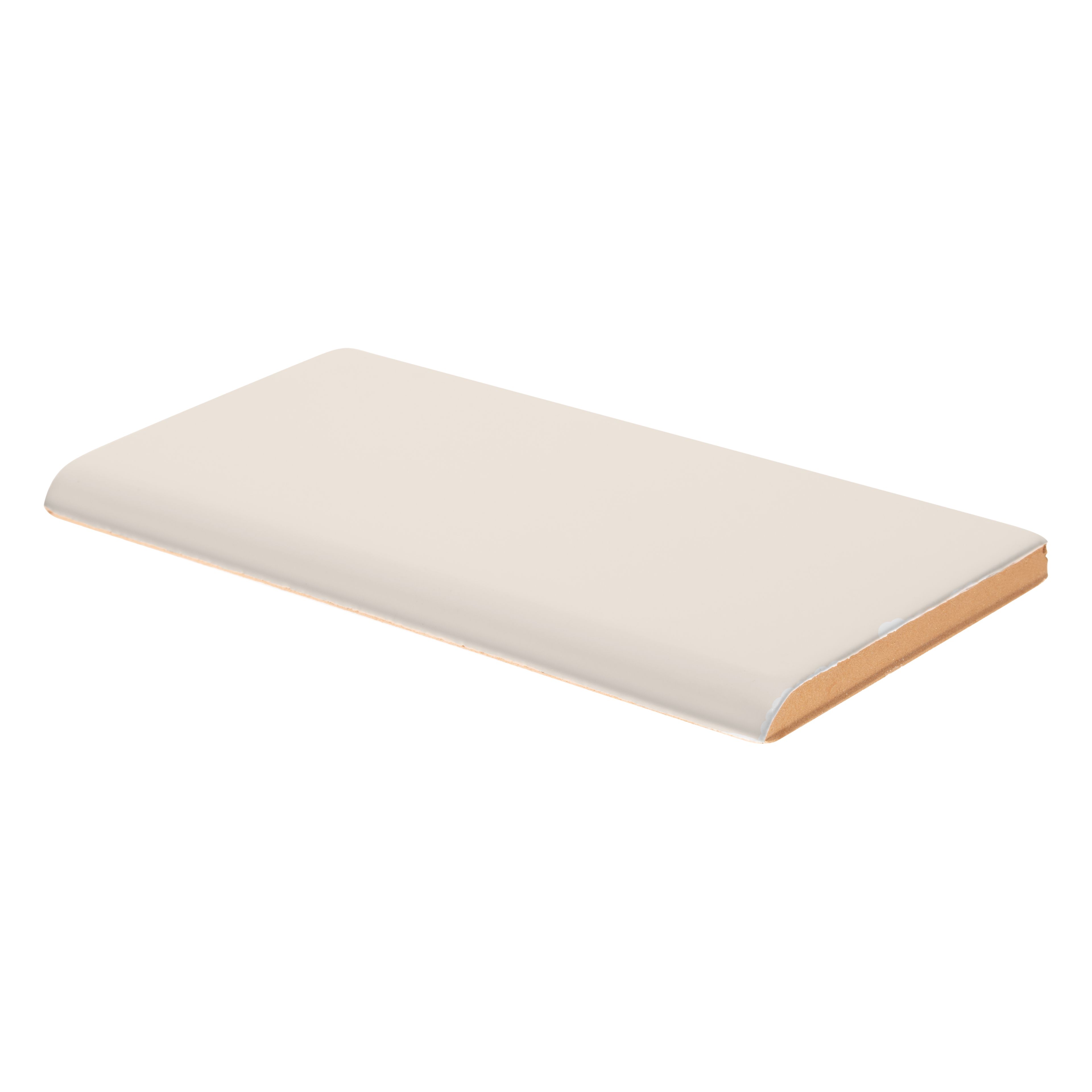 Single Bullnose 3" x 6" 3" x 6" Matte Crisp Linen Straight Shot