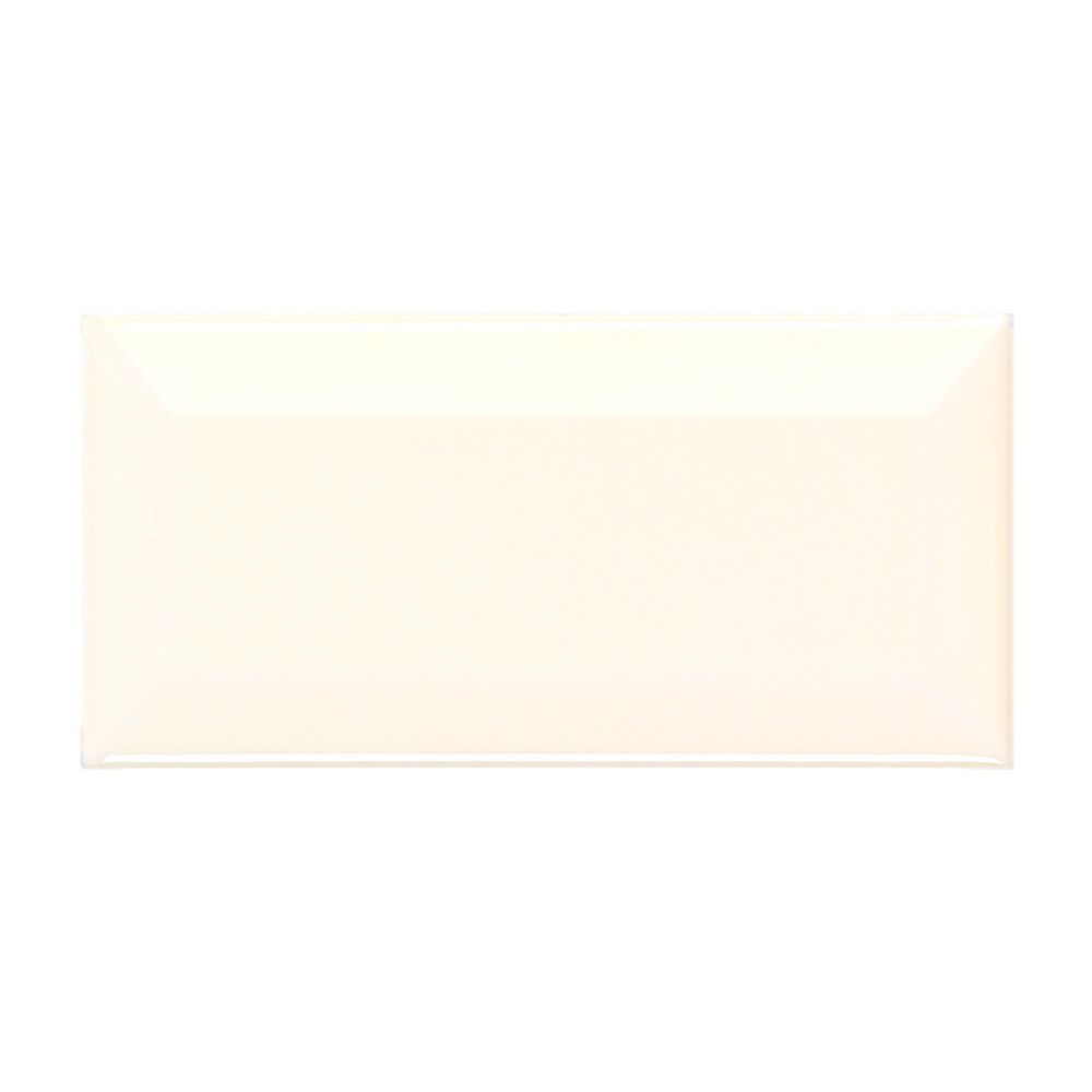 Beveled Field Tile 3" x 6" 3" x 6" Gloss Crisp Linen Straight Shot