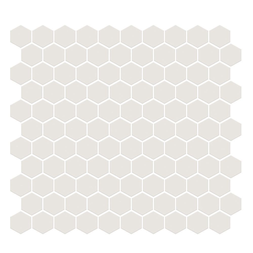 1" Hexagon Mosaic 11" x 11.375" Matte Mountain Fog Straight Shot