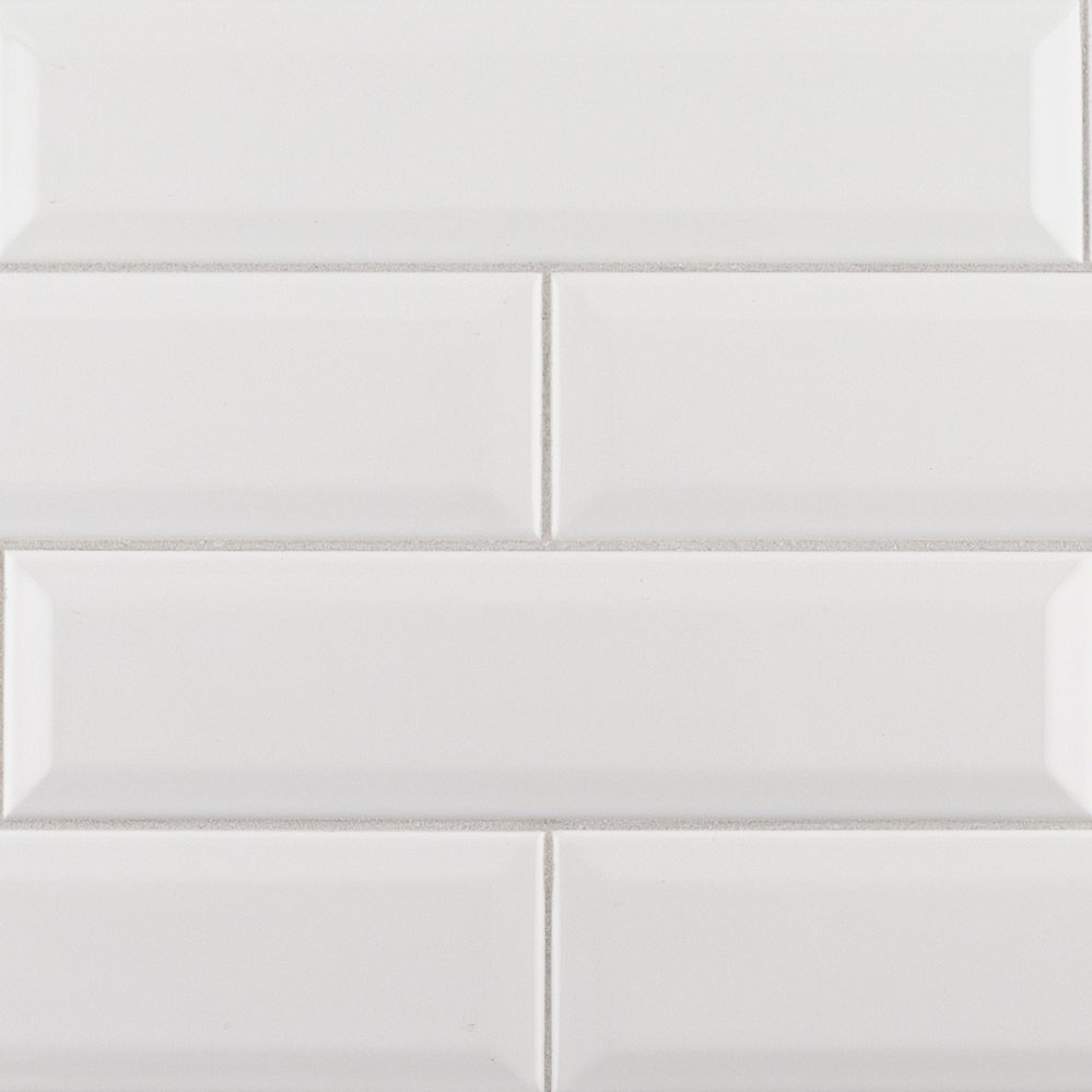 Beveled Field Tile 3" x 12" 3" x 12" Gloss Starry White Straight Shot