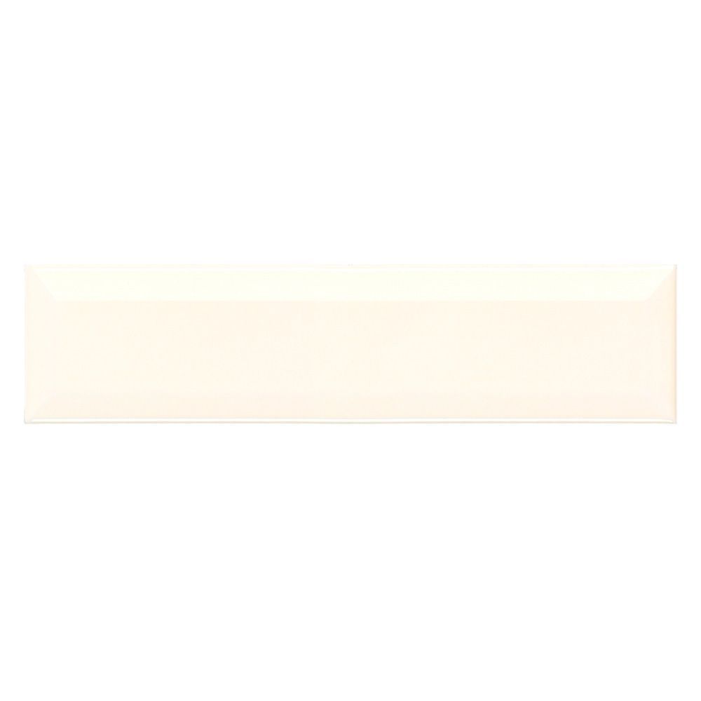 Beveled Field Tile 3" x 12" 3" x 12" Gloss Crisp Linen Straight Shot
